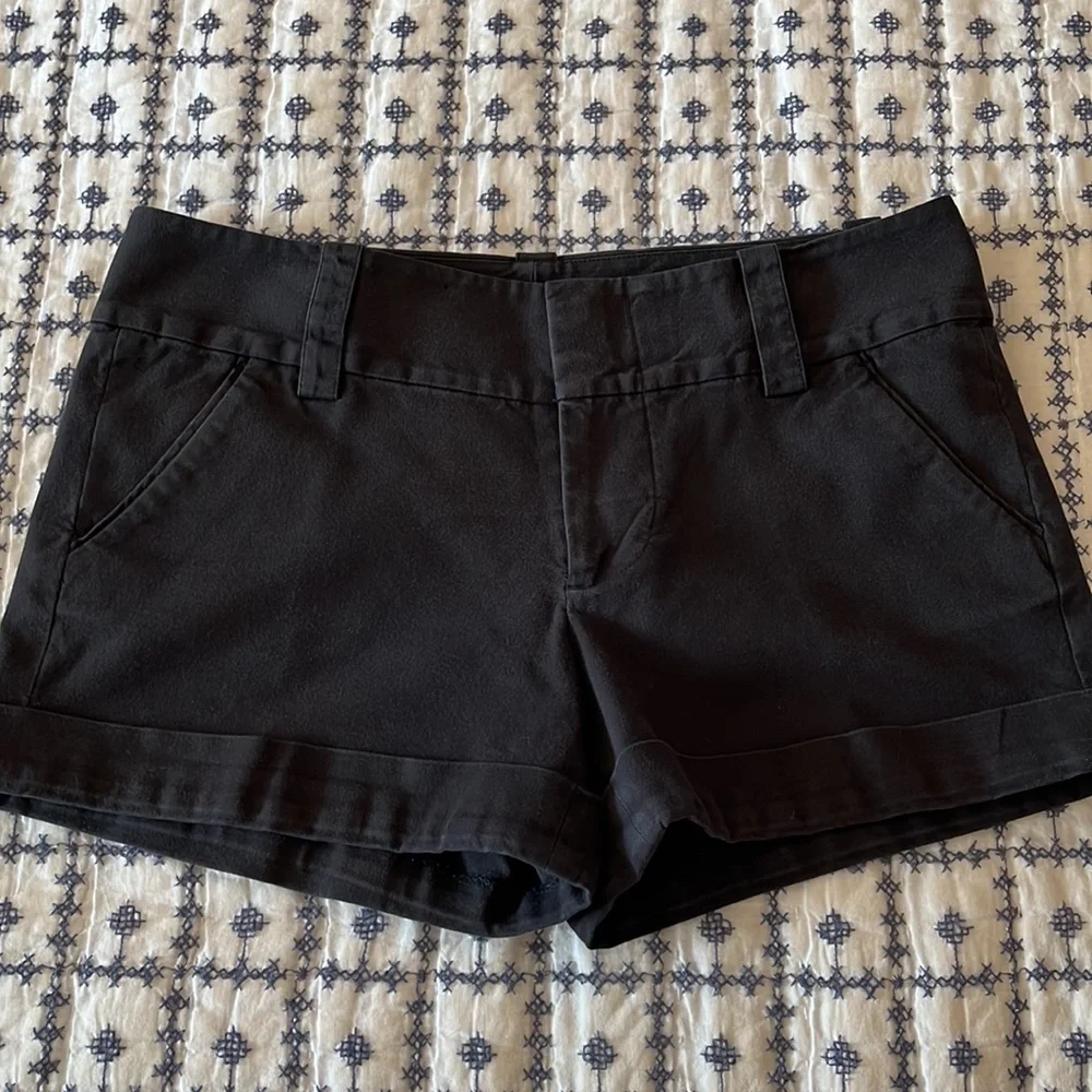 Alice + Olivia Black Cuffed Shorts - Picture 3 of 8